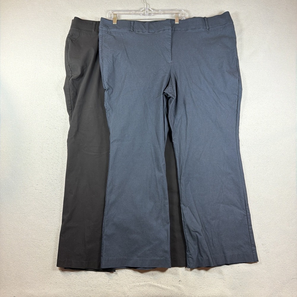 Lane Bryant The Allie Dress Pants Plus Size 28R Navy/Black Bootcut Lot of 2